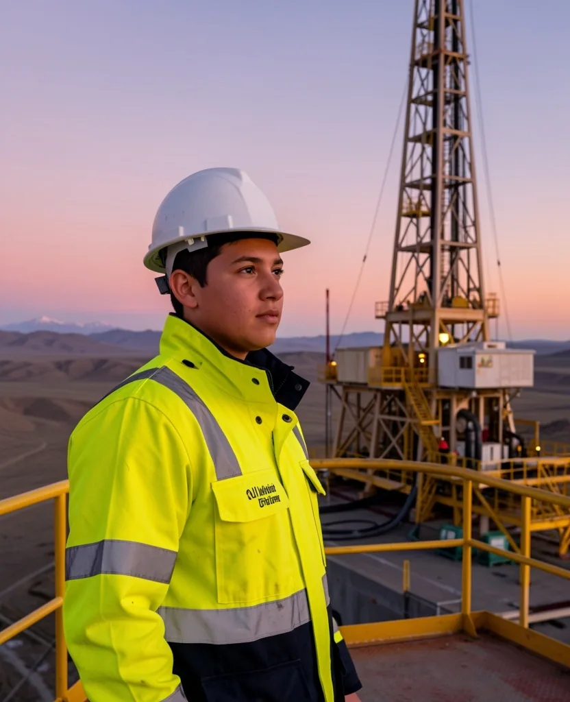 Ingeniero de petróleo en plataforma de perforación