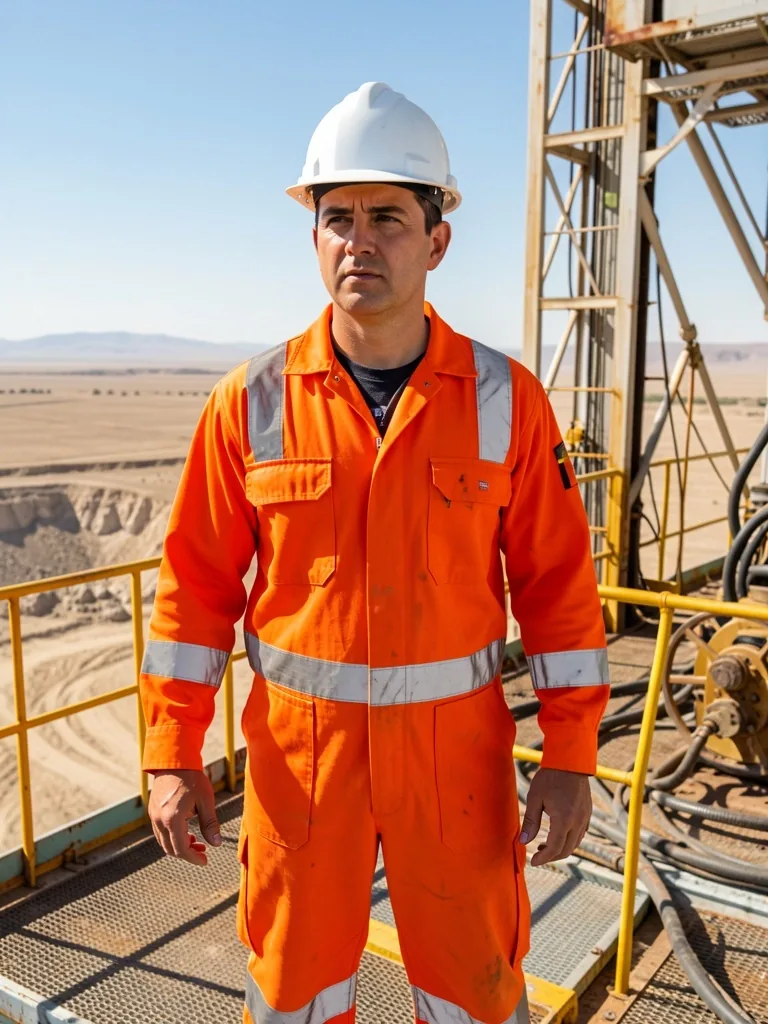 Técnico de campo en plataforma de perforación