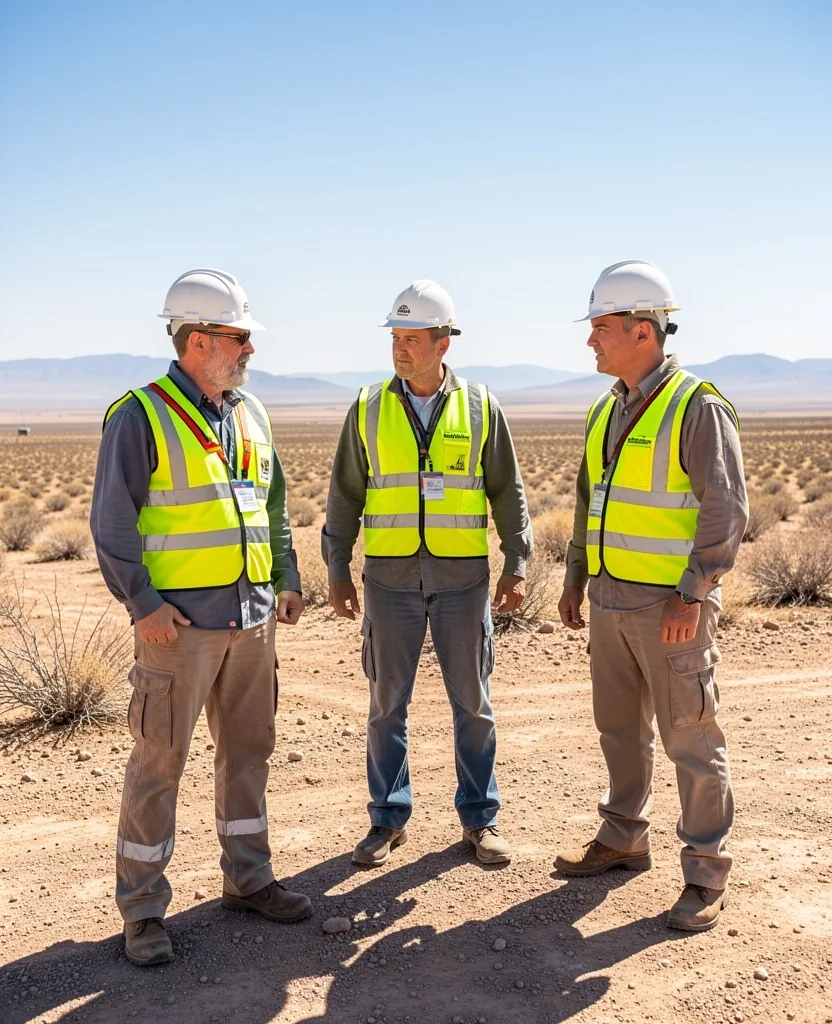 Equipo de ingenieros en plataforma petrolera