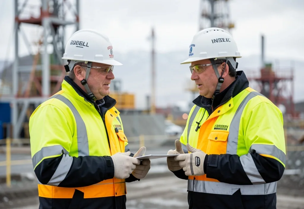 Equipo de ingenieros en instalaciones petroleras